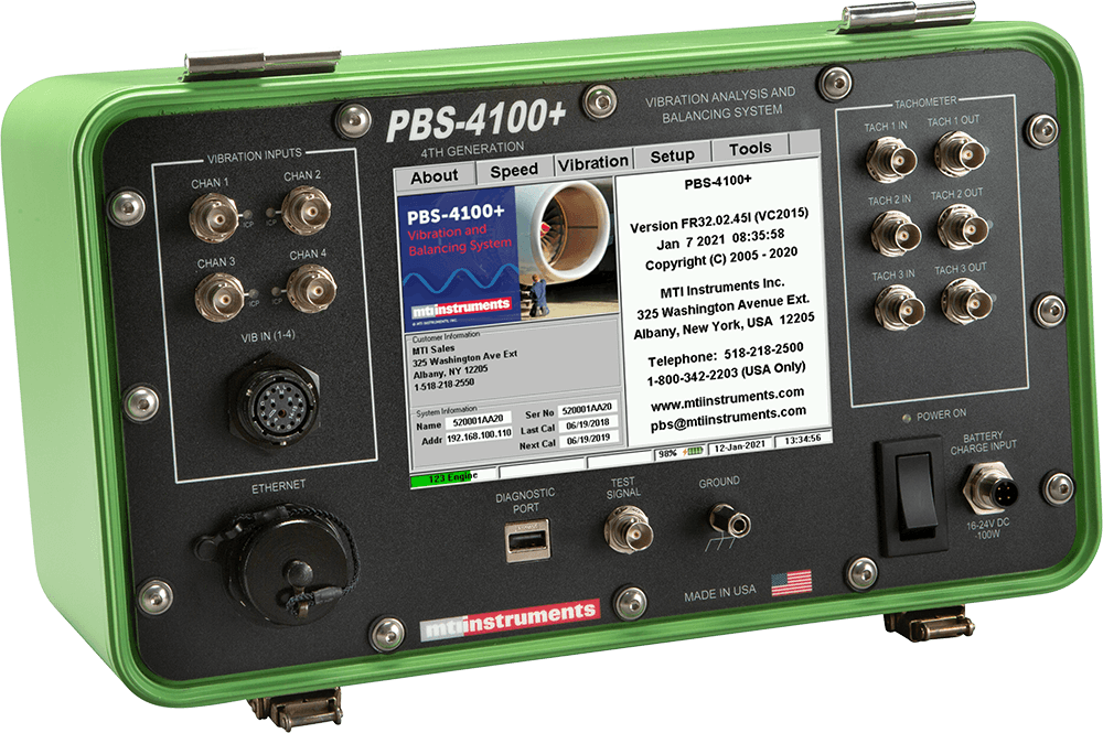 MTI Instruments�����豸PBS-4100+ �� 4 ����Яʽ�񶯺�ƽ��ϵͳ