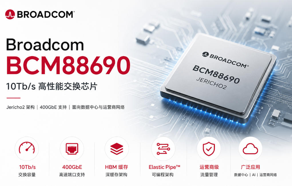 Broadcom BCM88690����оƬ10Tb/s Jericho2�����������緽��